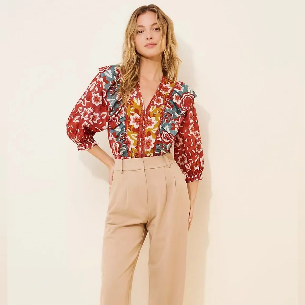 FARM Rio Floral Puff Sleeve Bodysuit - Picture 3 of 7